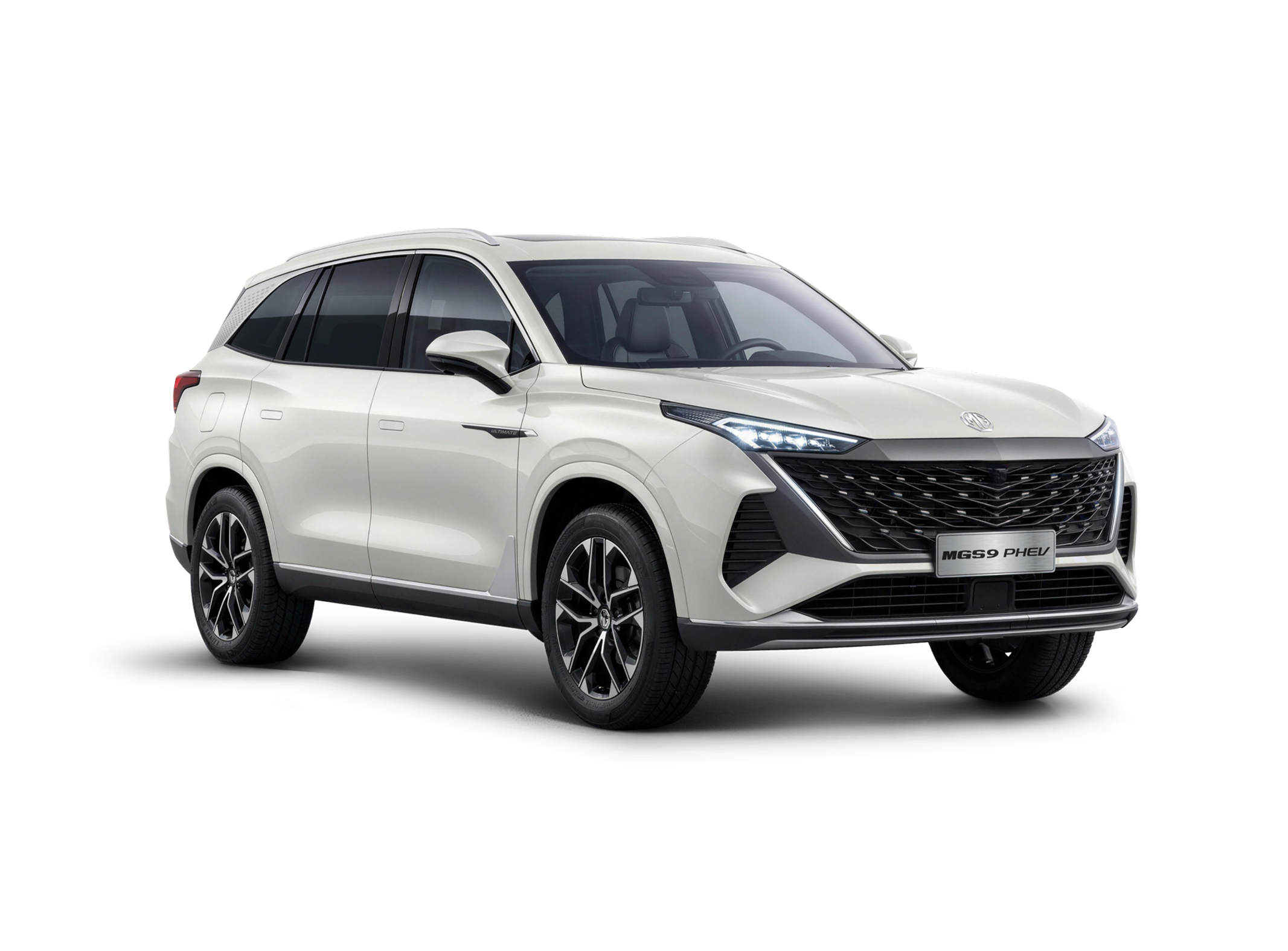 MGS9 PHEV Comfort in Oxford White mit 19-Zoll-Leichtmetallfelgen