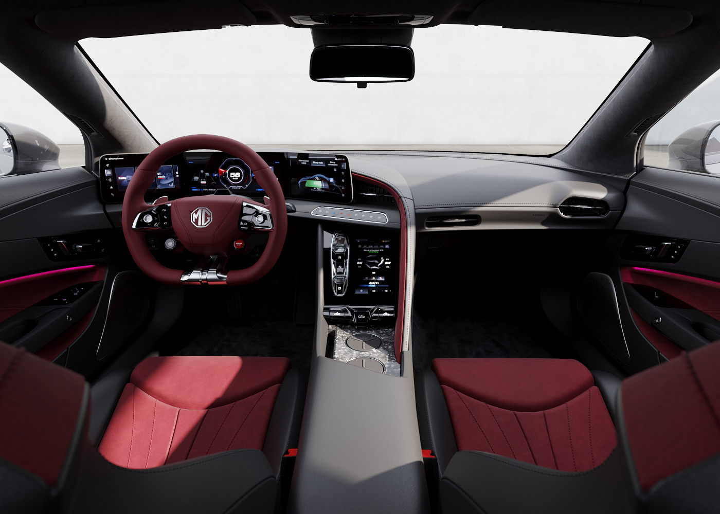 Cyberster 4WD Dynamic Red / Toit souple noir / Intérieur rouge & noir - intérieur